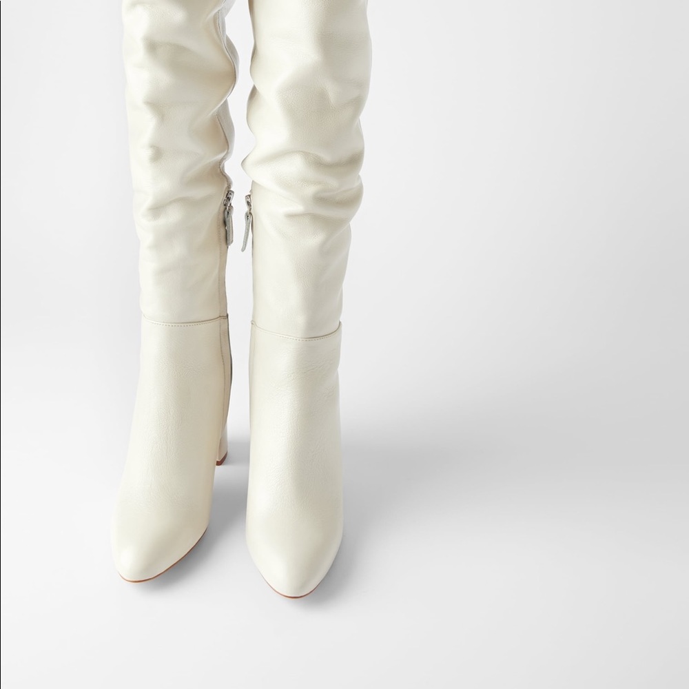 Zara Ecru Boots Size 10 worn once